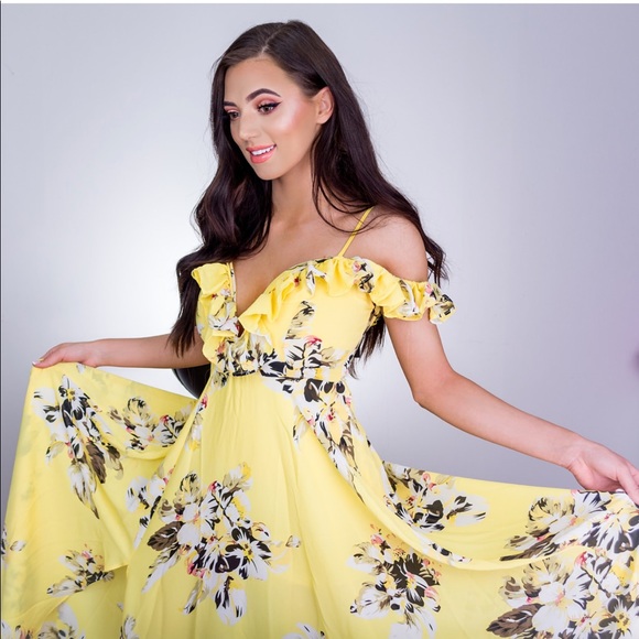 fashion nova yellow floral dress